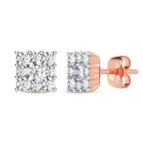 Photo of Cloey 3/4 ct tw. Lab Grown Princess Cluster Pendant Set 10K Rose Gold [CE1915R]