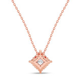 Photo of Cloey 3/4 ct tw. Lab Grown Princess Cluster Pendant Set 10K Rose Gold [CP1915R]