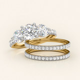 Photo of Darlene 2 1/2 ct tw. Lab Grown Round Solitaire Bridal Set 14K Yellow Gold [BR1663Y-L095]