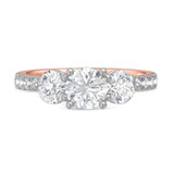 Photo of Darlene 2 1/2 ct tw. Lab Grown Diamond Round Solitaire Bridal Set 14K Rose Gold [BT1663RE-L095]