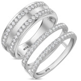Photo of Darlene 1 ct tw. Lab Grown Diamond Wedding Band Set 14K White Gold [WB1663W]