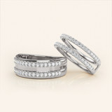 Photo of Darlene 1 ct tw. Lab Grown Diamond Wedding Band Set 14K White Gold [WB1663W]