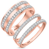 Photo of Darlene 1 ct tw. Lab Grown Diamond Wedding Band Set 14K Rose Gold [WB1663R]