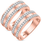 Photo of Darlene 1 ct tw. Lab Grown Diamond Same Sex Mens Band Set 14K Rose Gold [WM1663R]