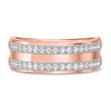 Photo of Darlene 1 ct tw. Lab Grown Diamond Same Sex Mens Band Set 14K Rose Gold [BT1663RM]