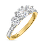 Photo of Darlene 3 ct tw. Lab Grown Diamond Round Solitaire Trio Set 14K Yellow Gold [BT1663YE-L095]
