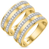 Photo of Darlene 1 ct tw. Lab Grown Diamond Same Sex Mens Band Set 10K Yellow Gold [WM1663Y]