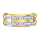 Photo of Darlene 1 ct tw. Lab Grown Diamond Same Sex Mens Band Set 10K Yellow Gold [BT1663YM]