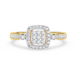 Photo of Agatha 1/4 ct tw. Lab Grown Diamond Cushion Cluster Engagement Ring 14K Yellow Gold [BT1900YE-C000]