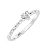 Photo of Rosel 1/10 ct tw. Lab Grown Diamond Heart Cluster Engagement Ring 14K White Gold [BT1897WE-C000]