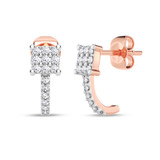 Photo of Cleva 1/10 Carat T.W. Lab Grown Diamond Earring 14K Rose Gold [CE1898R]