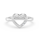 Photo of Alice 1/20 ct tw. Lab Grown Diamond Heart Cluster Engagement Ring 10K White Gold [BT1901WE-C000]