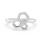 Photo of Tiara 1/15 ct tw. Lab Grown Diamond Hexagon Cluster Engagement Ring 14K White Gold [BT1899WE-C000]