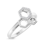 Photo of Tiara 1/15 ct tw. Lab Grown Diamond Hexagon Cluster Engagement Ring 14K White Gold [BT1899WE-C000]