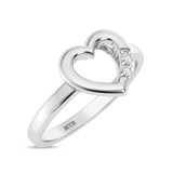 Photo of Alice 1/20 ct tw. Lab Grown Diamond Heart Cluster Engagement Ring 14K White Gold [BT1901WE-C000]