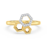 Photo of Tiara 1/15 ct tw. Lab Grown Diamond Hexagon Cluster Engagement Ring 10K Yellow Gold [BT1899YE-C000]