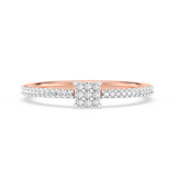 Photo of Cleva 1/10 ct tw. Lab Grown Diamond Princess Cluster Engagement Ring 10K Rose Gold [BT1898RE-C000]
