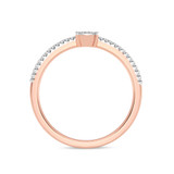 Photo of Cleva 1/10 ct tw. Lab Grown Diamond Princess Cluster Engagement Ring 10K Rose Gold [BT1898RE-C000]