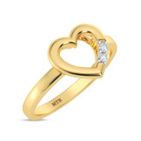 Photo of Alice 1/20 ct tw. Lab Grown Diamond Heart Cluster Engagement Ring 10K Yellow Gold [BT1901YE-C000]