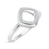 Photo of Anne 1/10 ct tw. Lab Grown Diamond Square Cluster Engagement Ring 14K White Gold [BT1903WE-C000]