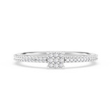 Photo of Cleva 1/10 ct tw. Lab Grown Diamond Princess Cluster Engagement Ring 10K White Gold [BT1898WE-C000]