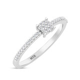 Photo of Cleva 1/10 ct tw. Lab Grown Diamond Princess Cluster Engagement Ring 10K White Gold [BT1898WE-C000]