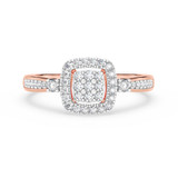 Photo of Agatha 1/4 ct tw. Lab Grown Diamond Cushion Cluster Engagement Ring 10K Rose Gold [BT1900RE-C000]