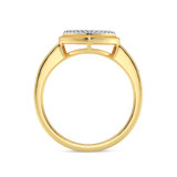Photo of Anne 1/10 ct tw. Lab Grown Diamond Square Cluster Engagement Ring 14K Yellow Gold [BT1903YE-C000]