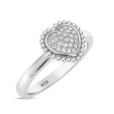 Photo of Brooke 1/10 ct tw. Lab Grown Diamond Heart Cluster Engagement Ring 10K White Gold [BT1909WE-C000]