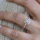 Photo of Agatha 1/4 ct tw. Lab Grown Diamond Cushion Cluster Engagement Ring 14K Rose Gold [BT1900RE-C000]