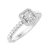 Photo of Brianna 1/7 ct tw. Lab Grown Diamond Cushion Cluster Engagement Ring 14K White Gold [BT1907WE-C000]