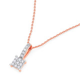 Photo of Cleva 1/15 Carat T.W. Lab Grown Diamond Pendant 10K Rose Gold [CP1898R]