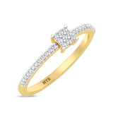 Photo of Cleva 1/10 ct tw. Lab Grown Diamond Princess Cluster Engagement Ring 10K Yellow Gold [BT1898YE-C000]
