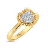 Photo of Brooke 1/10 ct tw. Lab Grown Diamond Heart Cluster Engagement Ring 10K Yellow Gold [BT1909YE-C000]