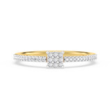 Photo of Cleva 1/10 ct tw. Lab Grown Princess Cluster Engagement Ring 14K Yellow Gold [BT1898YE-C000]