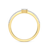 Photo of Cleva 1/10 ct tw. Lab Grown Diamond Princess Cluster Engagement Ring 14K Yellow Gold [BT1898YE-C000]