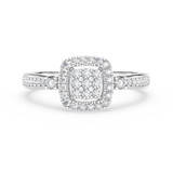 Photo of Agatha 1/4 ct tw. Lab Grown Diamond Cushion Cluster Engagement Ring 14K White Gold [BT1900WE-C000]