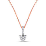 Photo of Rosel 1/4 ct tw. Lab Grown Heart Cluster Ring Set 10K Rose Gold [CP1897R]