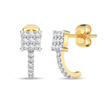 Photo of Cleva 1/4 ct tw. Lab Grown Princess Cluster Ring Set 10K Yellow Gold [CE1898Y]