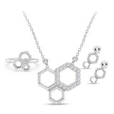 Photo of Tiara 1/5 ct tw. Lab Grown Hexagon Cluster Ring Set 14K White Gold