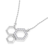 Photo of Tiara 1/5 ct tw. Lab Grown Hexagon Cluster Ring Set 14K White Gold [CP1899W]