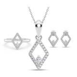 Photo of Ava 3/8 ct tw. Lab Grown Kite Cluster Ring Set 14K White Gold