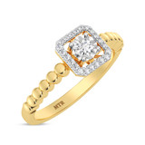 Photo of Brianna 2/3 ct tw. Lab Grown Cushion Cluster Ring Set 14K Yellow Gold [BT1907YE-C000]