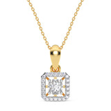 Photo of Brianna 2/3 ct tw. Lab Grown Cushion Cluster Ring Set 14K Yellow Gold [CP1907Y]