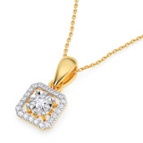 Photo of Brianna 2/3 ct tw. Lab Grown Cushion Cluster Ring Set 14K Yellow Gold [CP1907Y]