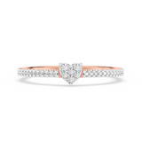 Photo of Rosel 1/4 ct tw. Lab Grown Heart Cluster Ring Set 14K Rose Gold [BT1897RE-C000]