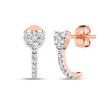 Photo of Rosel 1/4 ct tw. Lab Grown Heart Cluster Ring Set 14K Rose Gold [CE1897R]