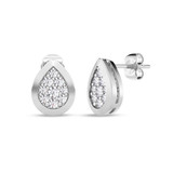 Photo of Beatrix 1/2 ct tw. Lab Grown Pear Cluster Ring Set 14K White Gold [CE1905W]