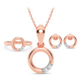 Photo of Amelia 1/7 ct tw. Lab Grown Circle Cluster Ring Set 14K Rose Gold
