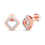 Photo of Anne 1/4 ct tw. Lab Grown Square Cluster Ring Set 10K Rose Gold [CE1903R]